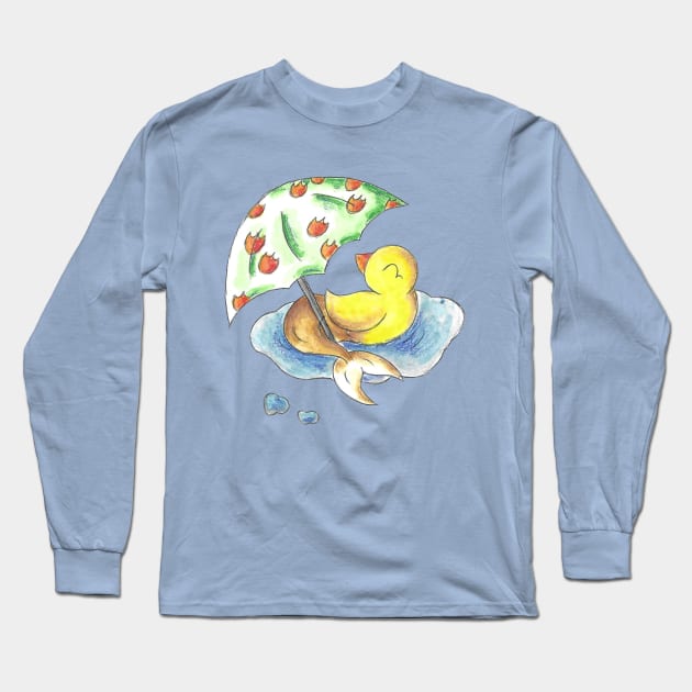 Puddle Fish Long Sleeve T-Shirt by KristenOKeefeArt